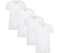 Bamboo basics Herren T-Shirt VELO, 4er Pack - Unterhemd, V-Neck, Single Jersey Weiß XL