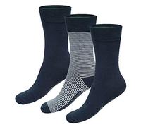 Bamboo Basics - Bambus Socken für Herren und Damen - Beau (3-Stück) - Hypoallergen und seidig weich - Länger frische und trockene Füße Marineblau Gestreift 35-40
