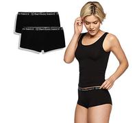 Bamboo basics Damen Hipster IRIS, 2er Pack - Panty, atmungsaktiv, Single Jersey, schwarz, L Schwarz