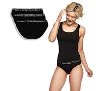 Bamboo Basics Damen-Slip Yara, Bambus, weicher Bund, atmungsaktiv, S Schwarz, 3er-Pack