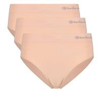 Bamboo Basics Damen Slips BELLE – nahtlose Vollslips aus Jersey, 3er Pack, Logo, Nude, Gr. S