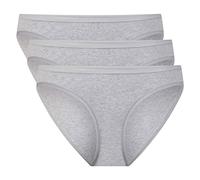 Bamboo Basics Damen Slips, 3er Pack - Julia Tailienslip, atmungsaktiv, Jersey Grau L