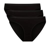 Bamboo Basics Damen Slips, 3er Pack - Julia Tailienslip, atmungsaktiv, Jersey Schwarz S