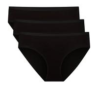 Bamboo Basics Damen Slips, 3er Pack - Mila Hip Slip, atmungsaktiv, Jersey Schwarz L
