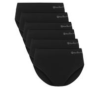 Bamboo basics Damen Slips, 6er Pack - BELLE seamless full briefs, Jersey, Logo Schwarz M