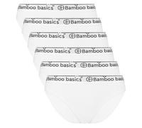 Bamboo basics Damen Slips YARA, 6er Pack - Logo-Bund, atmungsaktiv, Single Jersey Weiß M