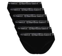 BAMBOO BASICS Bamboo basics Damen Slips YARA, 6er Pack - Logo-Bund, atmungsaktiv, Single Jersey (TB_YARA-6P) XL Schwarz