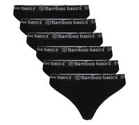String BAMBOO BASICS "String EMMA 6er Pack", Damen, Gr. M, schwarz, Obermaterial: 68% Viskose CV. 28% Baumwolle CO. 4% Elasthan EL., Unterhosen String (17529925-M) schwarz