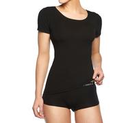 Bamboo basics Damen T-Shirt KATE, 4er Pack - Unterhemd, Rundhals, Single Jersey Schwarz/Weiß L