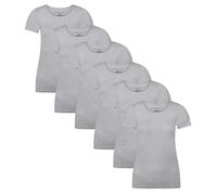 Bamboo basics Damen T-Shirt KATE, 6er Pack - Unterhemd, Rundhals, Single Jersey Grau XL
