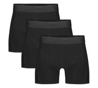 Bamboo Basics Enganliegende Herren Boxershorts RICO aus Bambusviskose / Biobaumwolle (3er Pack) total black (schwarz) L
