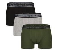 Bamboo Basics Enganliegende Herren Trunkshorts LIAM aus Bambusviskose / Biobaumwolle (3er Pack) Mix (schwarz/grün/grau) XL