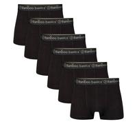 Bamboo basics Herren Boxer Shorts, 6er Pack - LIAM Trunks, atmungsaktiv, Jersey Schwarz 2XL