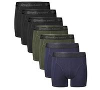 Bamboo Basics Herren Boxer Shorts, 7er Pack - RICO7P, atmungsaktiv, Single Jersey Schwarz/Grün/Blau L