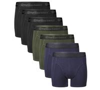 Bamboo basics Herren Boxer Shorts, 7er Pack - RICO7P, atmungsaktiv, Single Jersey Schwarz/Grün/Blau M
