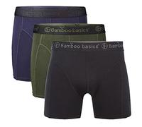 Bamboo Basics Herren Boxer Shorts RICO, 3er Pack - atmungsaktiv, Single Jersey Schwarz/Grün/Blau 2XL