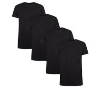 Bamboo basics Herren T-Shirt RUBEN, 4er Pack - Unterhemd, Rundhals, Single Jersey Schwarz S
