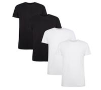 Bamboo basics Herren T-Shirt RUBEN, 4er Pack - Unterhemd, Rundhals, Single Jersey Schwarz/Weiß S