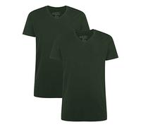 Bamboo Basics Herren T-Shirt Velo, 2er Pack - Unterhemd, V-Neck, Single Jersey Grün XL