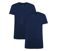 Bamboo Basics Herren T-Shirt Velo, 2er Pack - Unterhemd, V-Neck, Single Jersey Marine M