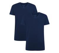 Bamboo basics Herren T-Shirt VELO, 2er Pack - Unterhemd, V-Neck, Single Jersey Marine S