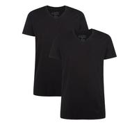 Bamboo Basics - Herren Bambus T-Shirt - Velo - V-Ausschnitt - 2er-Pack - Extra weich und Atmungsaktiv - Schwarz - S