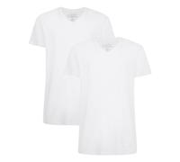 Bamboo Basics - Herren Bambus T-Shirt - Velo - V-Ausschnitt - 2er-Pack - Extra weich und Atmungsaktiv - Weiß - M