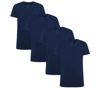 Bamboo basics Herren T-Shirt VELO, 4er Pack - Unterhemd, V-Neck, Single Jersey M Blau
