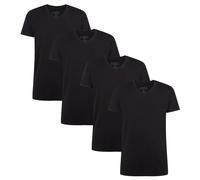 BAMBOO BASICS Bamboo basics Herren T-Shirt VELO, 4er Pack - Unterhemd, V-Neck, Single Jersey (TB_VELO-4P) M Schwarz