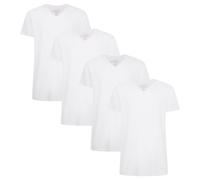 Bamboo basics Herren T-Shirt VELO, 4er Pack - Unterhemd, V-Neck, Single Jersey Weiß XL
