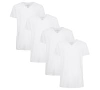 Bamboo basics Herren T-Shirt VELO, 4er Pack - Unterhemd, V-Neck, Single Jersey Weiß XL