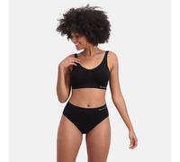 Bamboo basics Damen Slips, 3er Pack - BELLE seamless full briefs, Jersey, Logo Schwarz M