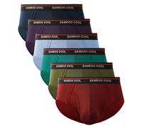 BAMBOO COOL Herren atmungsaktive weiche Unterwäsche mit Eingriff Klassische Slips ohne Etikett Größe M (6er Pack)