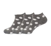 BambooMN X-Large Fuzzy Soft Aloe Infused Nylon Spa-Socken fόr Damen, graue Punkte, 3 Paar