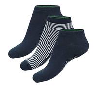 Bambus Basics - Bambus Sneacker Socken für Herren und Damen - Dani (3-Stück) - Hypoallergen und seidig weich - Länger frische und trockene Füße - Navy Striped, EU 41-46
