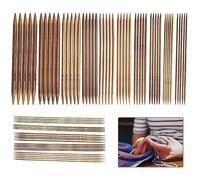 Bambus Stricknadeln Set, 75 Stück Nadelspiel Set Doppelspitzig Handarbeit Stricknadeln für Anfänger und Profis Knitting Needles Stricknadel Set 2 bis 10 mm für Socken Handschuhe und Schals (A)