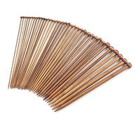 Bambus Stricknadeln set für Anfänger, Nadelspiel Einspitzige, Stricknadel für Socken, Schal, 18 Paar 25 cm Lang 2.0-10.0 mm dünn zu groß Gerade Stricknadeln Holz Mit Griff für Pullover, Handschuhe