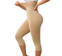 BampooPanPa Damen High Waist Compression Leggings Capri Shapewear für Frauen Bauchweg Body Shaper, Hautfarben, Medium