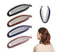 Banana Clip,4 Stück Bananenspange Haare Damen Vintage Bananenspange Mädchen Banane Haarspange Dickes Haar Pferdeschwanz Bananenspangen Accessoire für Lockiges Oder Glattes Haa Frauen und Mädchen