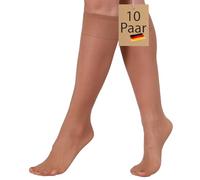 BANANALU 10, 20,30, 20 Paar Kniestrümpfe 20 DEN Feinkniestrümpfe Nylon Socken Seidenfein Lyna Caramel - 10 Paar Einheitsgröße