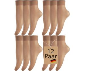 BANANALU 12 Paar Feinsocken Nylon Socken Feinsöckchen Socken Seidenfein Caramel 12 Paar
