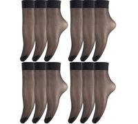 BANANALU 12 Paar Feinsocken Nylon Socken Feinsöckchen Socken Seidenfein Nero 12 Paar