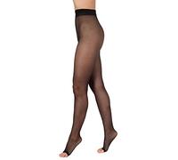 BANANALU 15 Den zehenfreie weiche Strumpfhose Toeless transparent Open Toe Toeless 15 Nero XXL