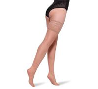 BANANALU XS-XXL Halterlose Strümpfe mit Spitze 20 DEN - transparente Stay-Ups mit floralem Spitzenband & Silikon-Halt, Sexy Hold-Ups