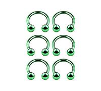 BanaVega 6 Stück Edelstahl Hufeisen Knorpel Septum Nase Lippe Tragus Ohrringe Set