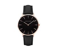 Band Joeson Leaders Damen Quarzuhr, Lederband, Ganz schwarzes Roségold