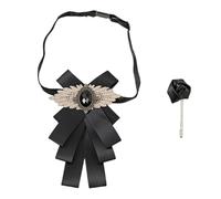 Band Kristall Schleifen Krawatte mit Anstecknadel Clip Set für Hemdkragen Hochzeit Party Zubehör Frauen vorgebundene Band Krawatte