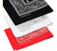 Bandana 3er Pack reine Baumwolle Halstuch für Herren und Damen
