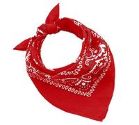 Bandana aus 100% Baumwolle, 3/5/10er-Set, für Damen, Herren, Kinder, Unisex, einfarbig und/oder mit Paisley-Muster, Artikelnummer A644, rot, Set 1 pz