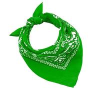 Bandana aus 100% Baumwolle, 3/5/10er-Set, für Damen, Herren, Kinder, Unisex, einfarbig und/oder mit Paisley-Muster, Artikelnummer A644, grün, Set 5 pz